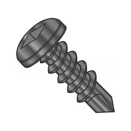 Usa Industrials Self-Drilling Screw, #10-16 x 1-1/2 in, Black Oxide Steel Pan Head Square Drive BULK-SCRW-11413